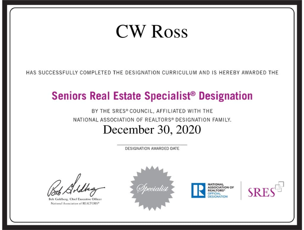 C.W. Ross Seniors Real Estate Certificate